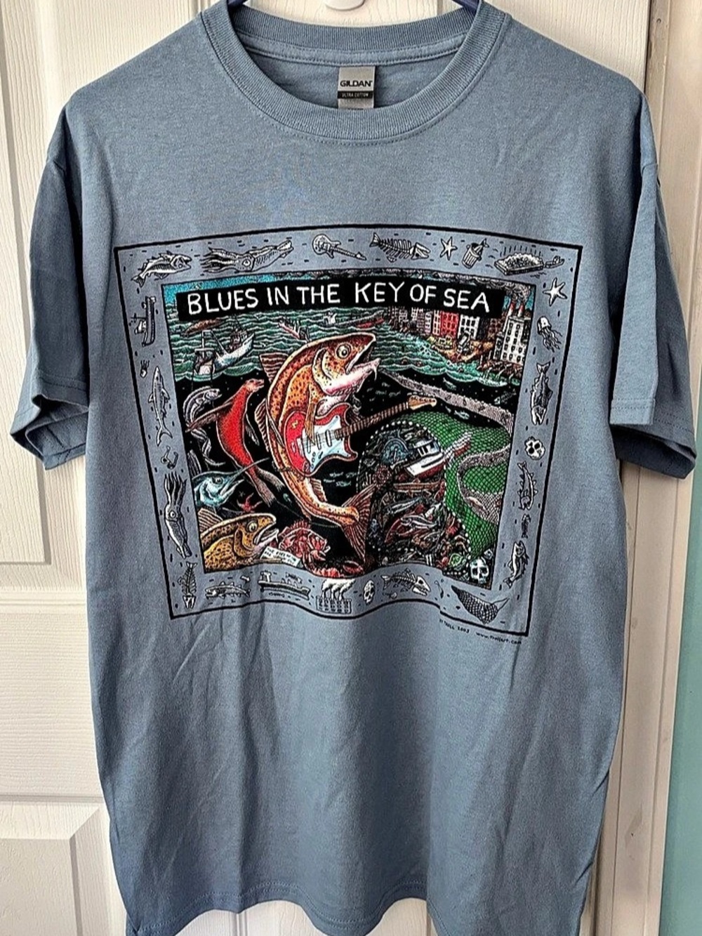 Ray Troll Blues in the Key of Sea T-Shirt Graphic Tee in Blue